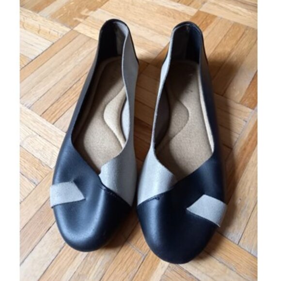 Grey and black elegant ballerinas flats shoes - Picture 1 of 8